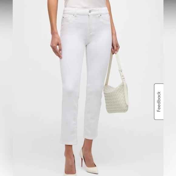 DL1961 Denim - Mara instasculpt straight legged DL1961 white cropped jeans